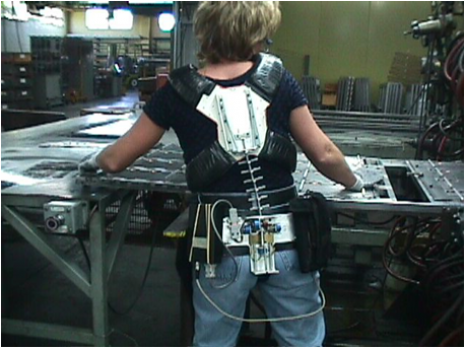 Lumbar Motion Monitor on Factory Employee